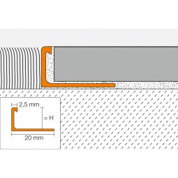 Schlüter-SCHIENE BASIC M Abschlussprofil Messing 4