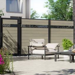 TraumGarten WPC-Sichtschutzzaun Rundum-Sorglos-Paket PLATINUM taupe-grau 5