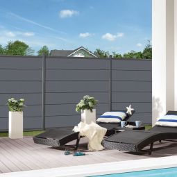 TraumGarten WPC-Sichtschutzzaun Rundum-Sorglos-Paket XL Anthrazit 3