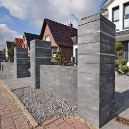 WESERWABEN Gartenmauer Trend-Line Pfeilerabdeckung Anthrazit 4
