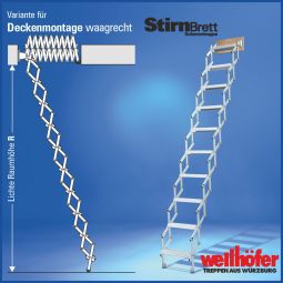 Wellhöfer Scherentreppe mit Stirnbrett waagrecht 8
