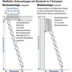 Wellhöfer Scherentreppe mit Stirnbrett senkrecht 8