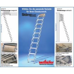Wellhöfer Scherentreppe mit Stirnbrett waagrecht 11