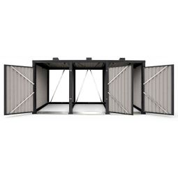 Wellker Mülltonnenbox 3er Metall anthrazit 3