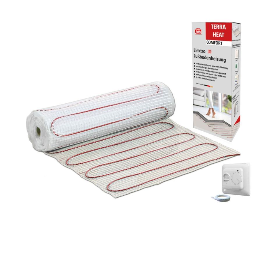 Wellker elektrische Fußbodenheizung TT SELECT Set Comfort inkl. Thermostat programmierbar, 2 m²