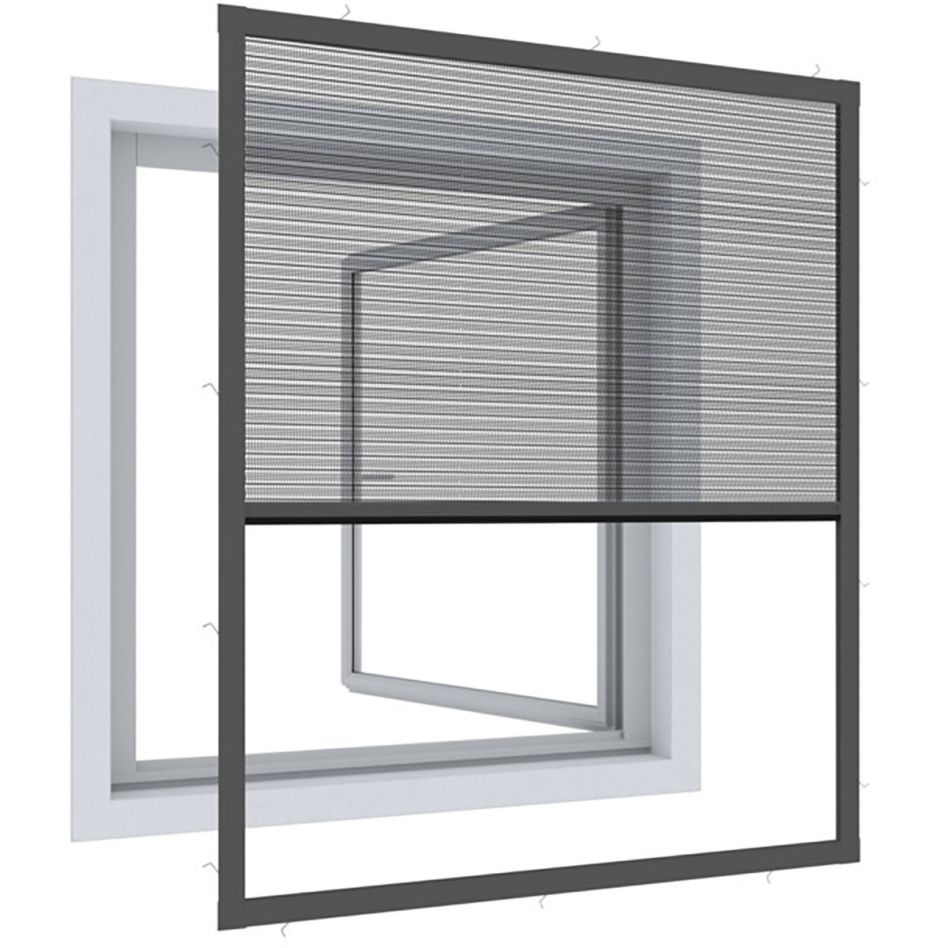 Windhager Insektenschutz Expert Plisseefenster Anthrazit, 130x150 cm