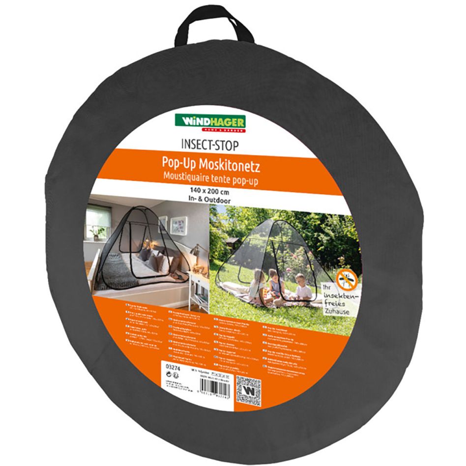 Windhager Insektenschutz Pop-Up Mosquitonetz Anthrazit