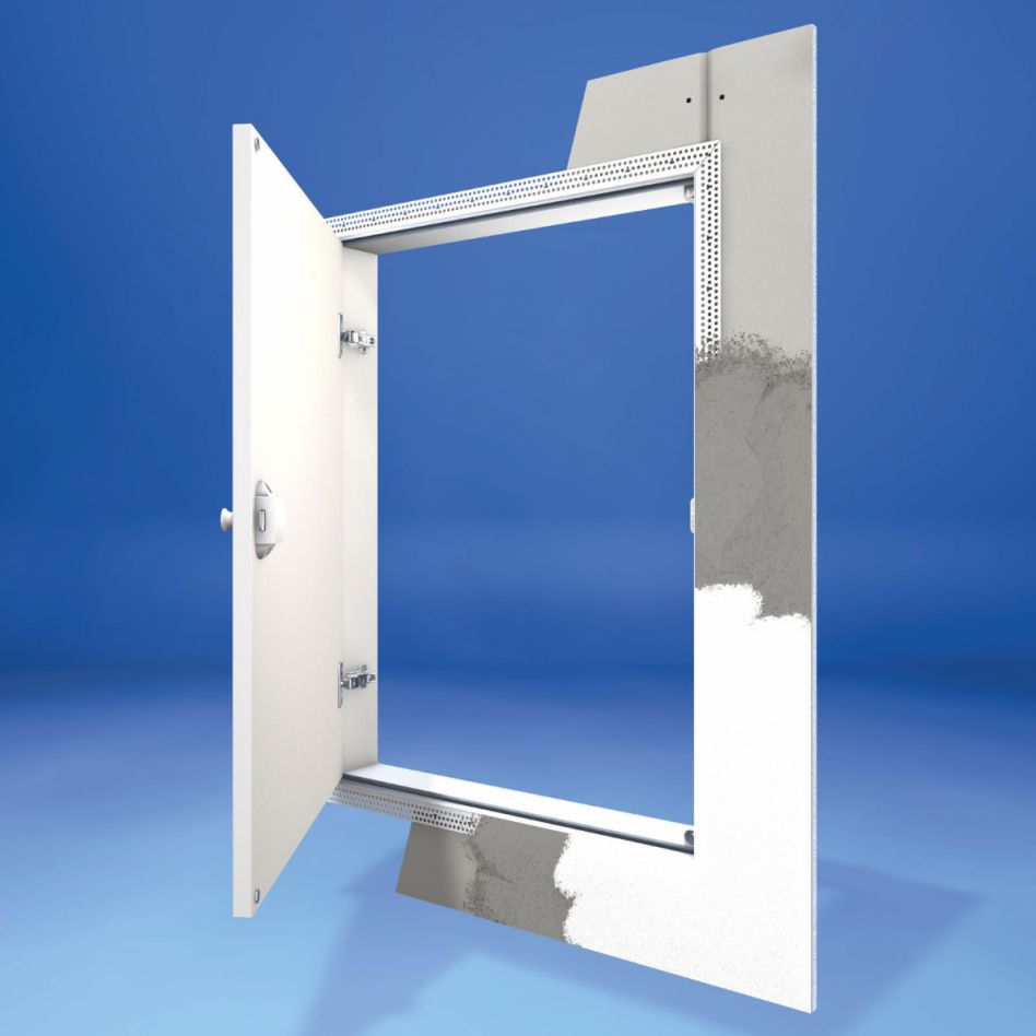 Wellhöfer Kniestocktüre wandbündige Ausführung mit PushLock-Verschluss, (BxH) 60x100 cm
