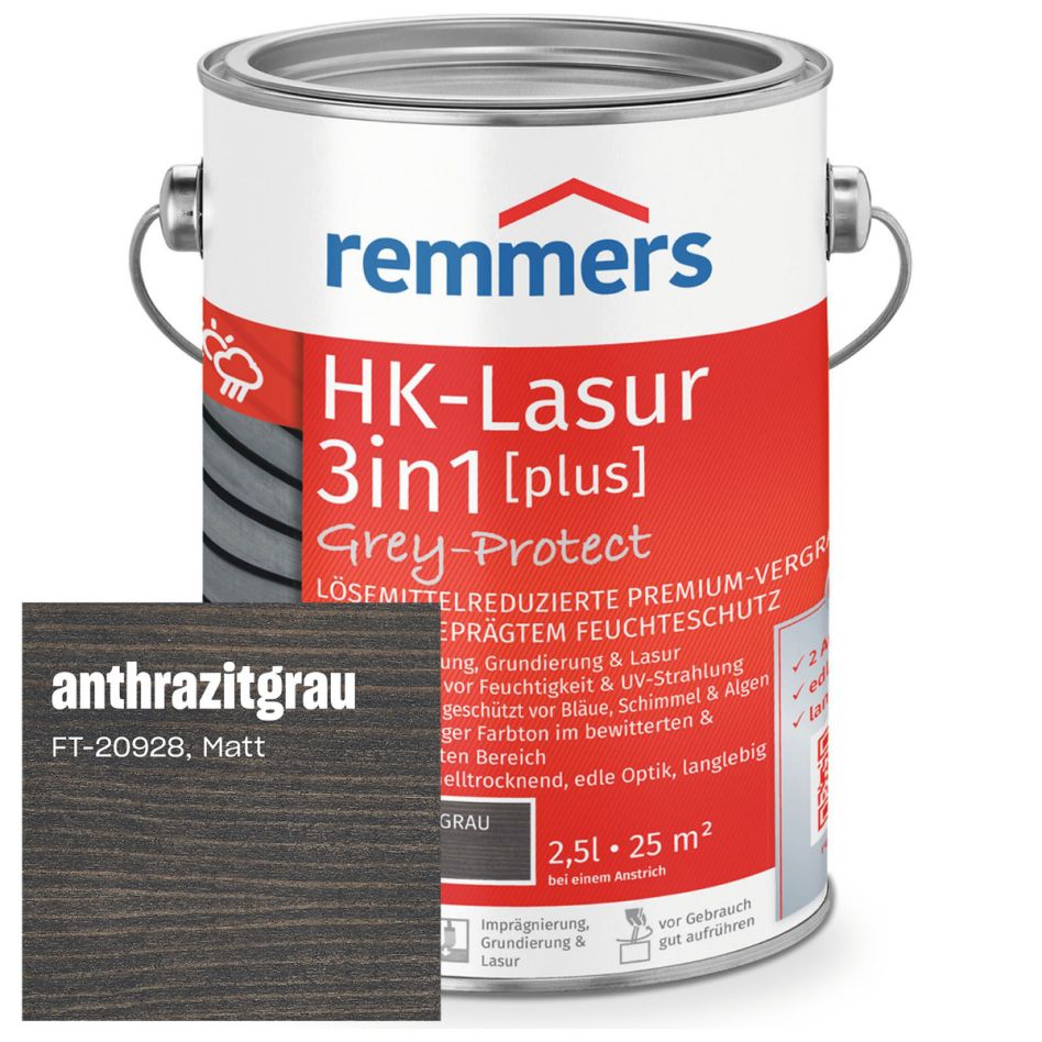 Remmers HK-Lasur 3in1 Grey-Protect plus anthrazitgrau FT-20928 günstig