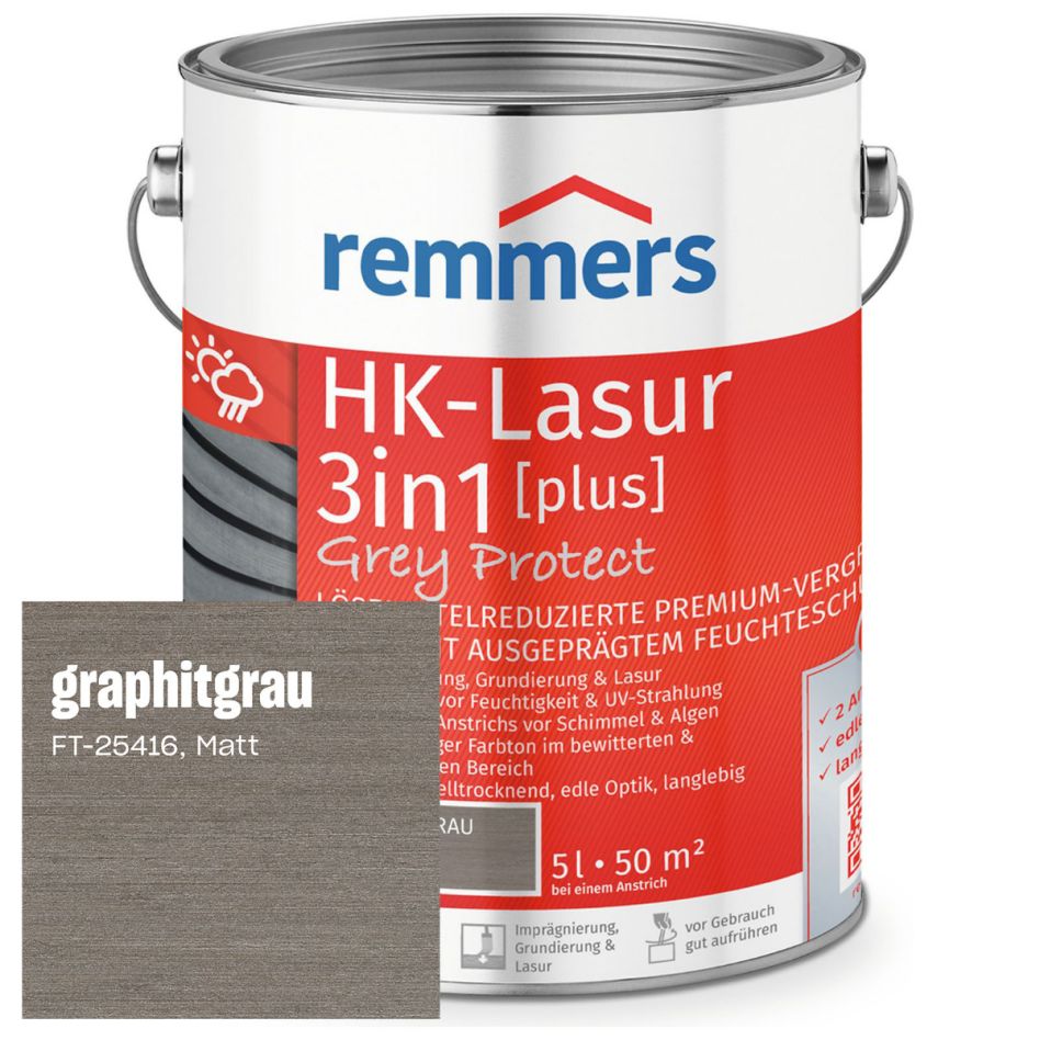 Remmers HK-Lasur 3in1 Grey-Protect plus graphitgrau FT-25416 günstig