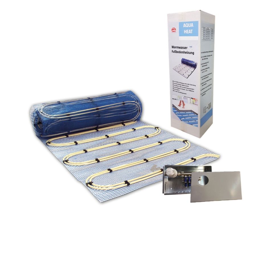 Jollytherm Warmwasser-Dünnbett-Fußbodenheizung Set Aquaheat Professional, 5 m²