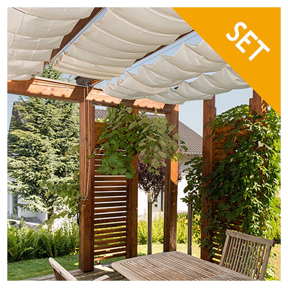 Windhager Sonnensegel "Sonnensegel-Pergola-Komplett-Set creme"