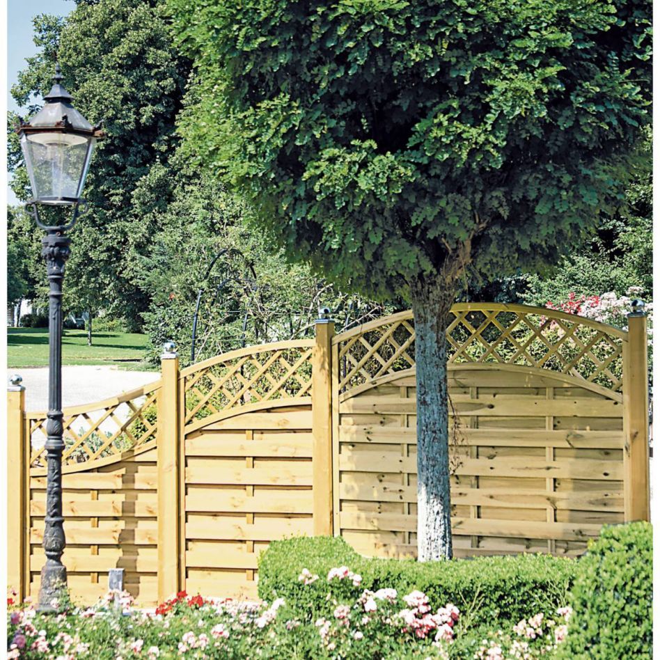 Clôture pare-vue arc treillis T&J Maxi clôture bois à lamelles günstig