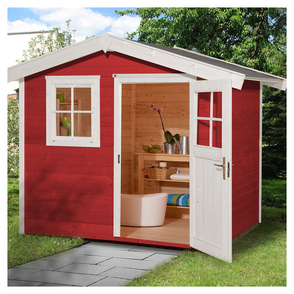 weka Gartenhaus Blackmount 123 schwedenrot Gartenhütte günstig