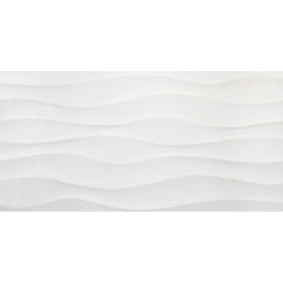 Wellker Wandfliese Tocoa Snow Wave rektifiziert 30x60 cm Stärke 10 mm, glänzend, 1 Pack