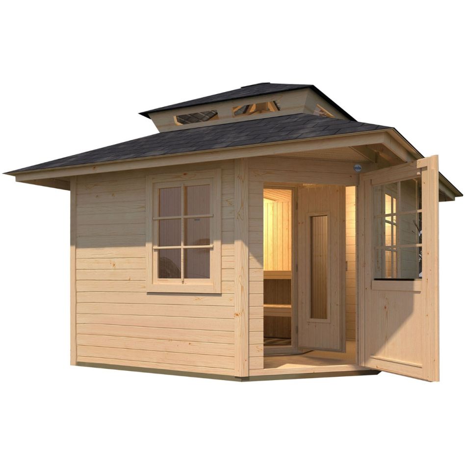 weka Saunahaus "Kurikka" Set, 7,5 kW-Ofen mit digitaler Steuerung