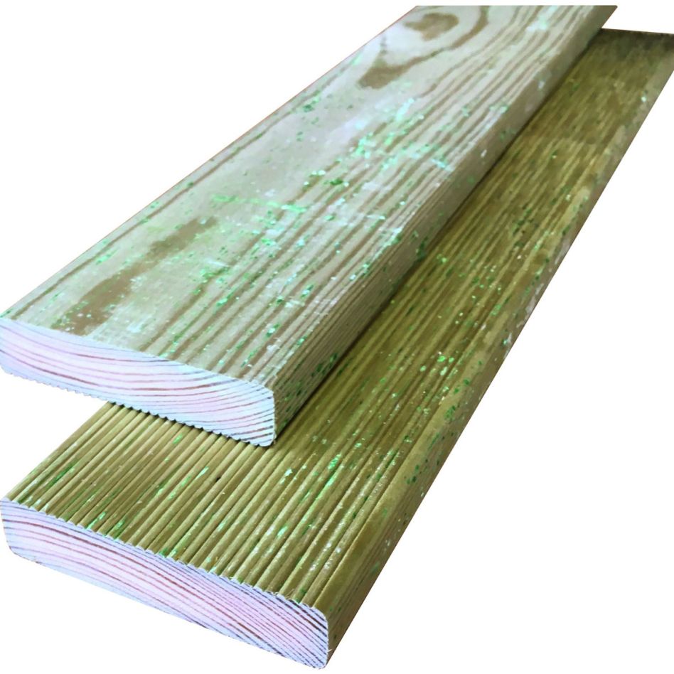 T&J Terrassendielen / Konstruktionsholz einseitig geriffelt KDI grün 20x95x3000 mm günstig