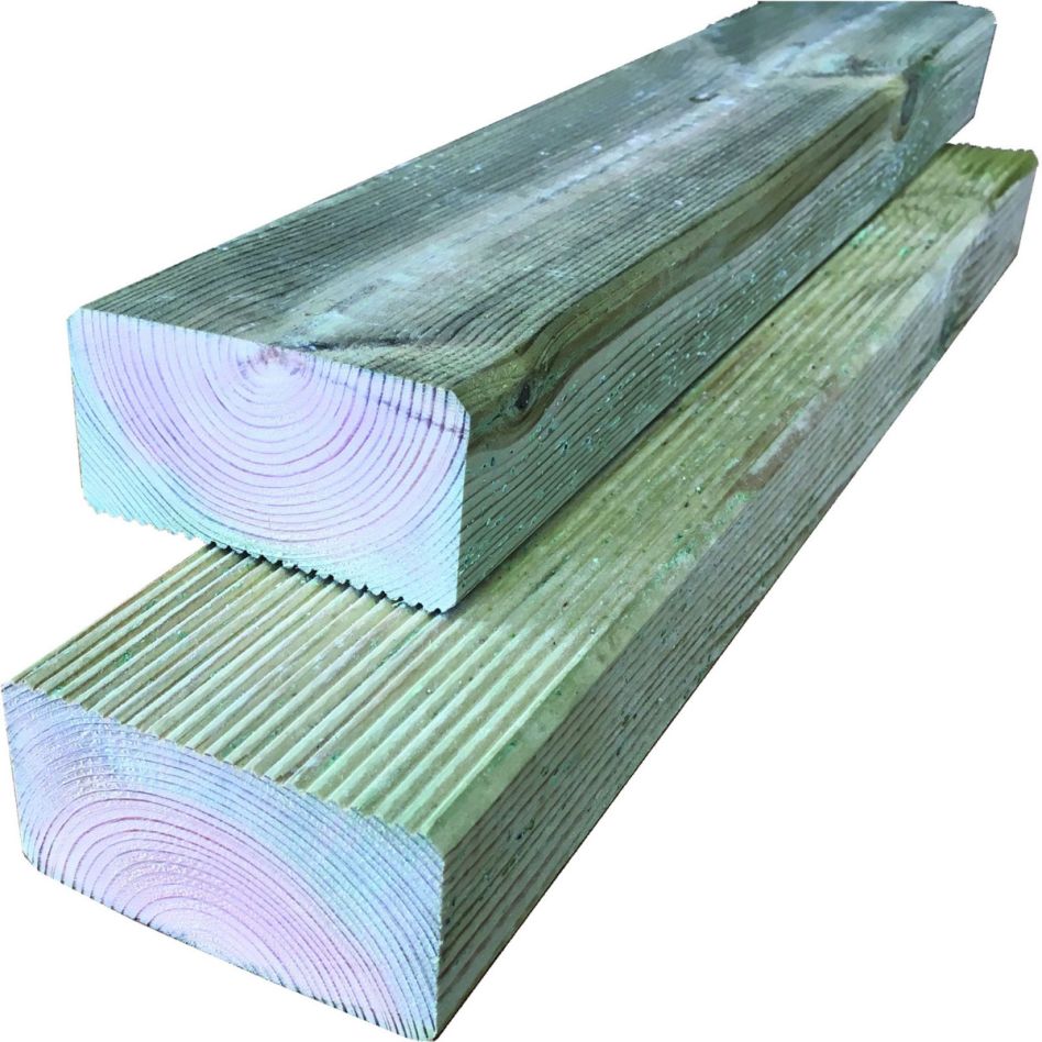 T&J Terrassendielen / Konstruktionsholz einseitig geriffelt KDI grün 45x90x3000 mm günstig