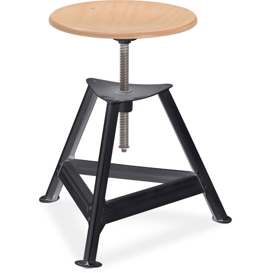 Wellker Bandstahlhocker 3-beinig höhenverstellbar, Grau