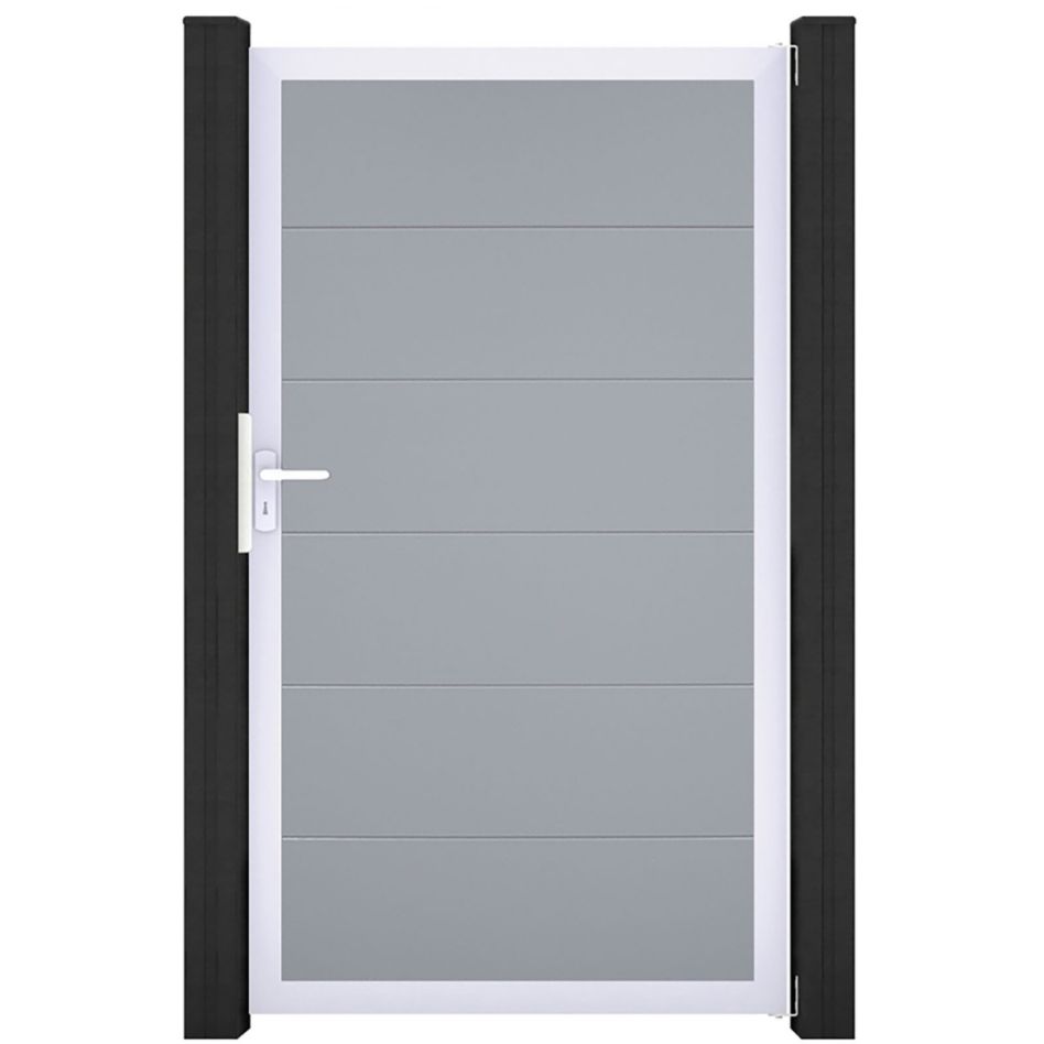 GroJa Einzeltor BasicLine PVC-Steckzaun Silbergrau günstig