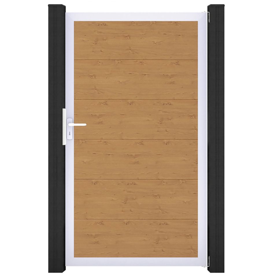 GroJa Einzeltor BasicLine PVC-Steckzaun Asteiche Natur günstig