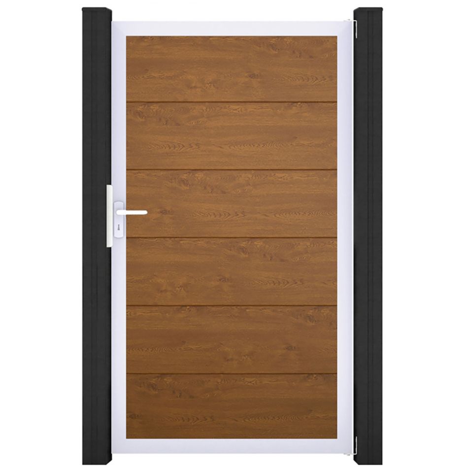 GroJa Einzeltor BasicLine PVC-Steckzaun Golden Oak günstig