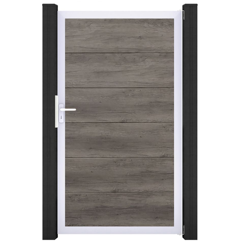 GroJa Einzeltor BasicLine PVC-Steckzaun Monument Oak günstig