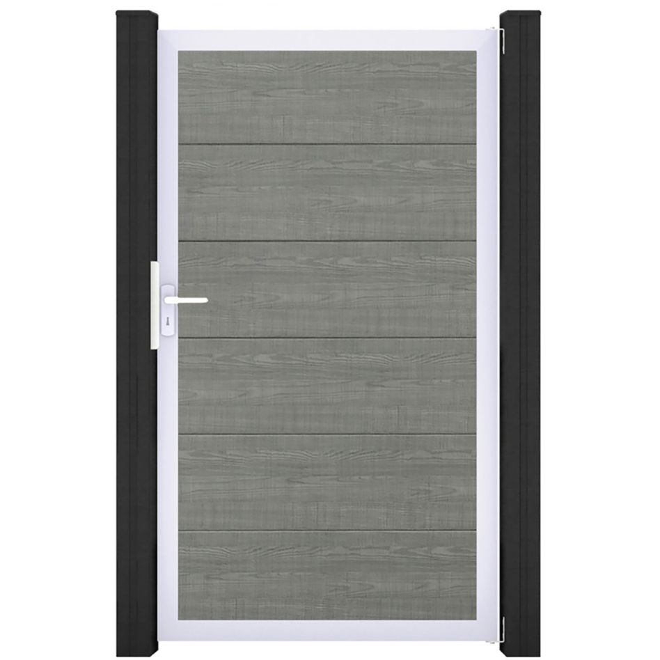 GroJa Einzeltor BasicLine PVC-Steckzaun Grey Ash Cut günstig