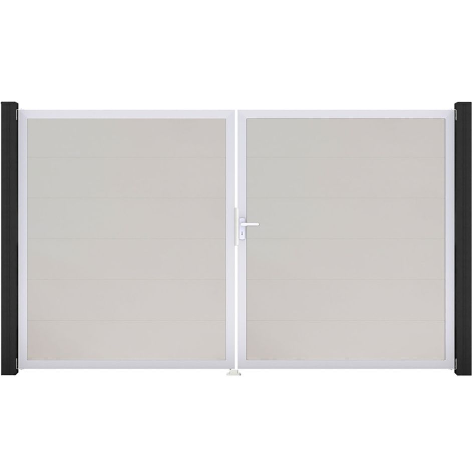 GroJa Doppeltor BasicLine PVC-Steckzaun Weiß günstig