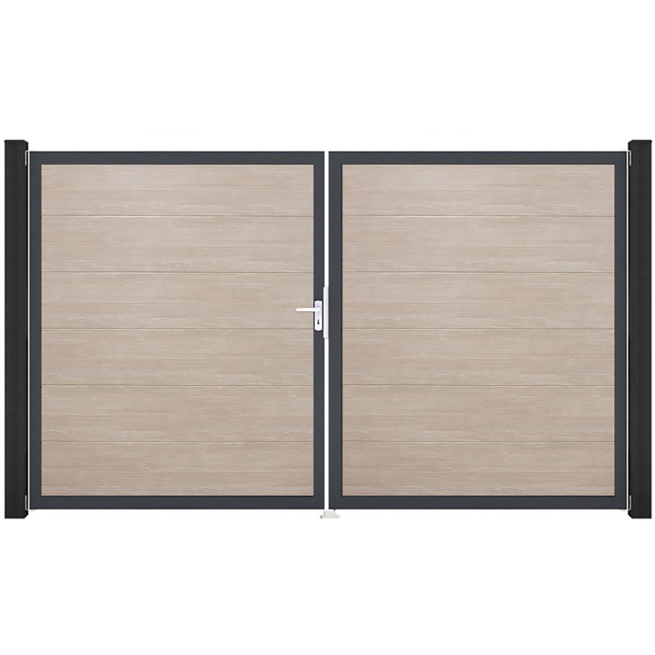 GroJa Doppeltor BasicLine PVC-Steckzaun Sheffield Oak günstig