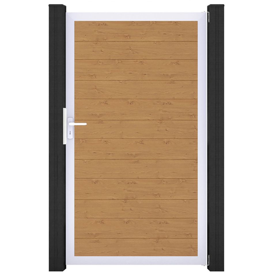 GroJa Einzeltor BasicLine schmal PVC-Steckzaun Asteiche Natur günstig