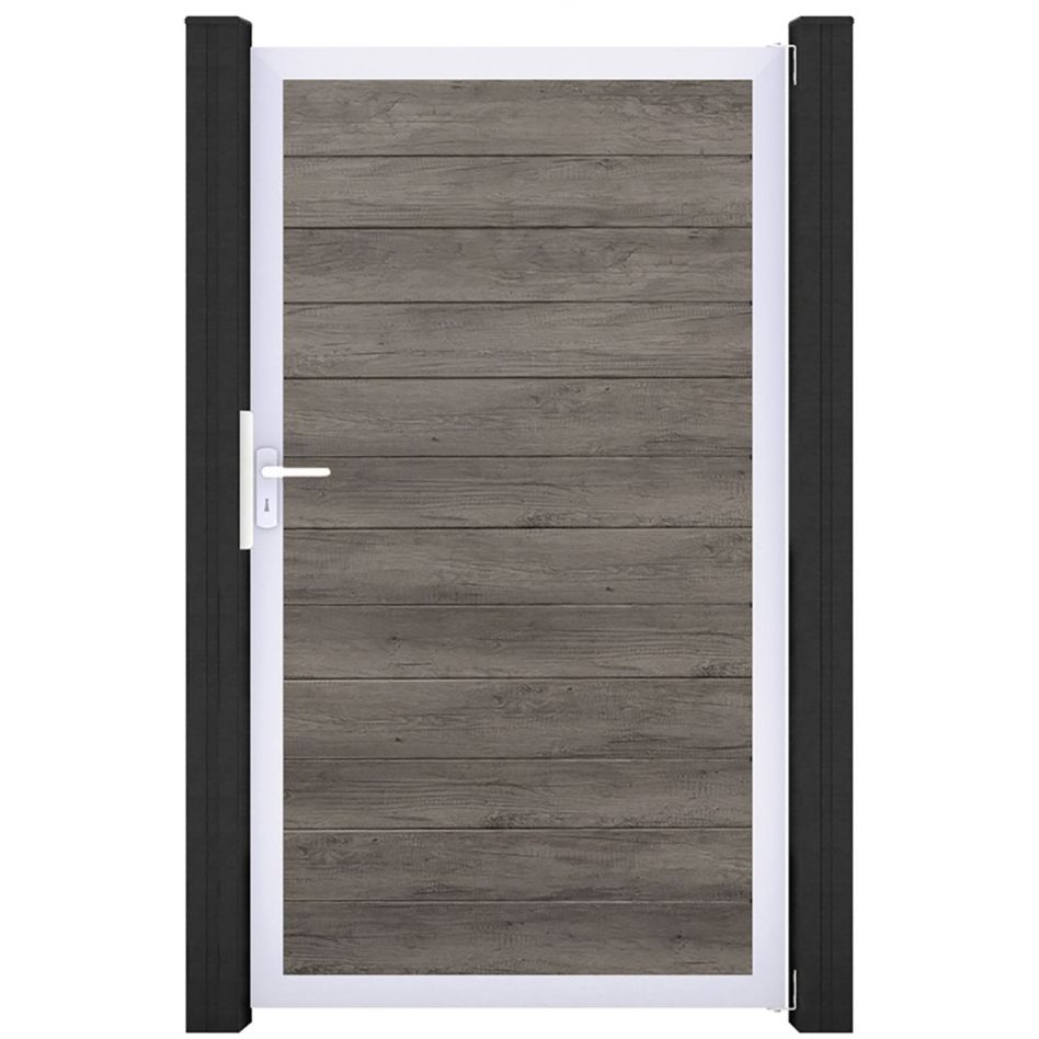 GroJa Einzeltor BasicLine schmal PVC-Steckzaun Monument Oak günstig