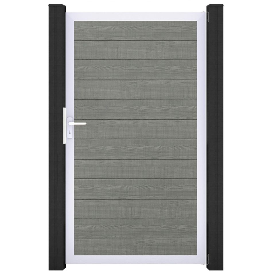 GroJa Einzeltor BasicLine schmal PVC-Steckzaun Grey Ash Cut günstig