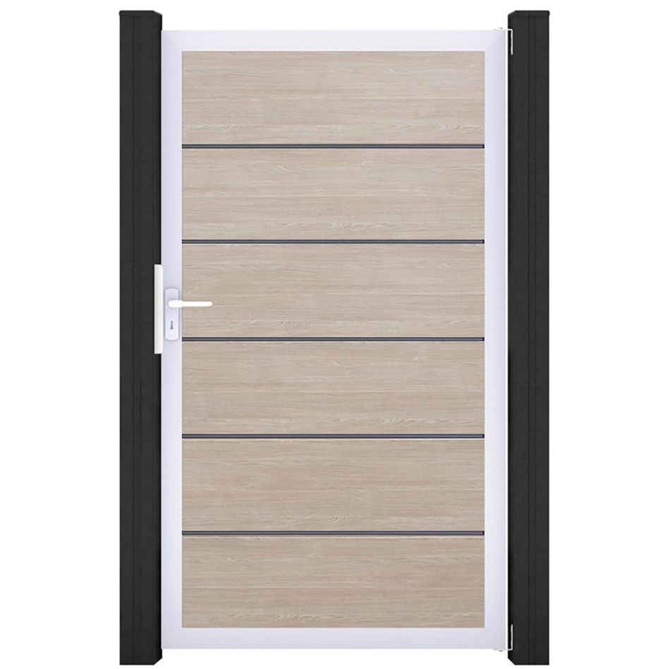 GroJa Einzeltor BasicLine Premium PVC-Steckzaun Sheffield Oak günstig