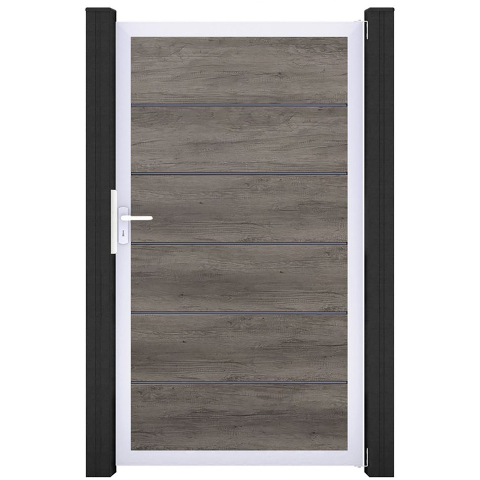 GroJa Einzeltor BasicLine Premium PVC-Steckzaun Monument Oak günstig