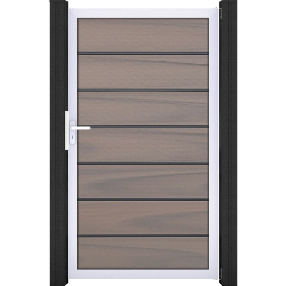 Portillon pour clôture emboîtable GroJa Solid Grande Premium, bi-color co-extrudé günstig