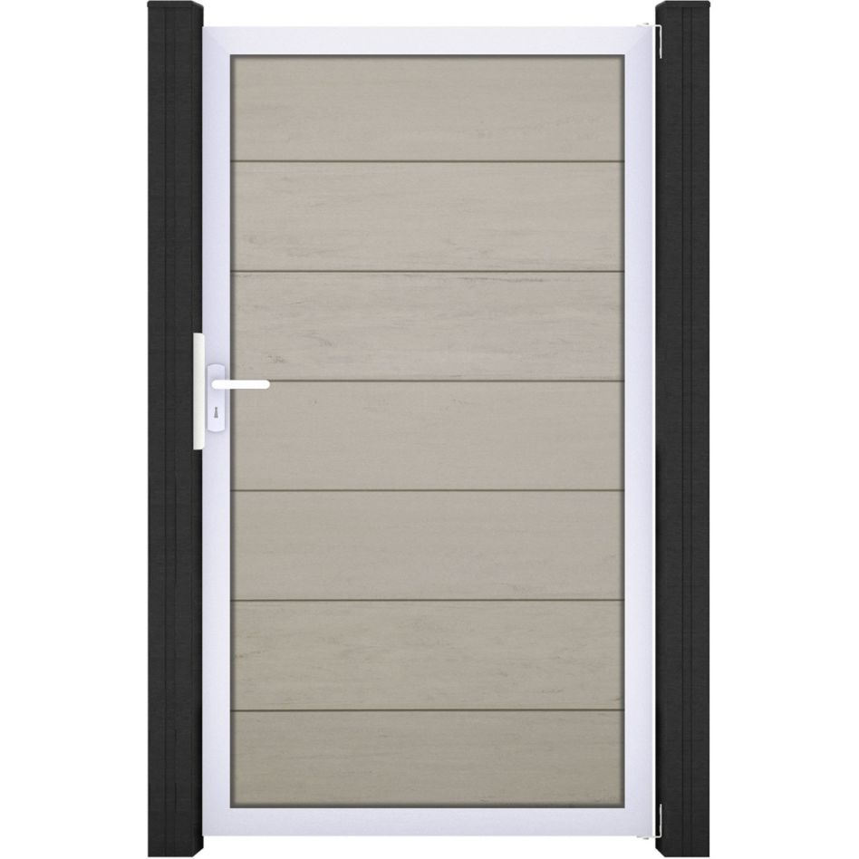 Portillon pour clôture emboîtable GroJa Solid Grande, bi-color sable co-extrudé günstig