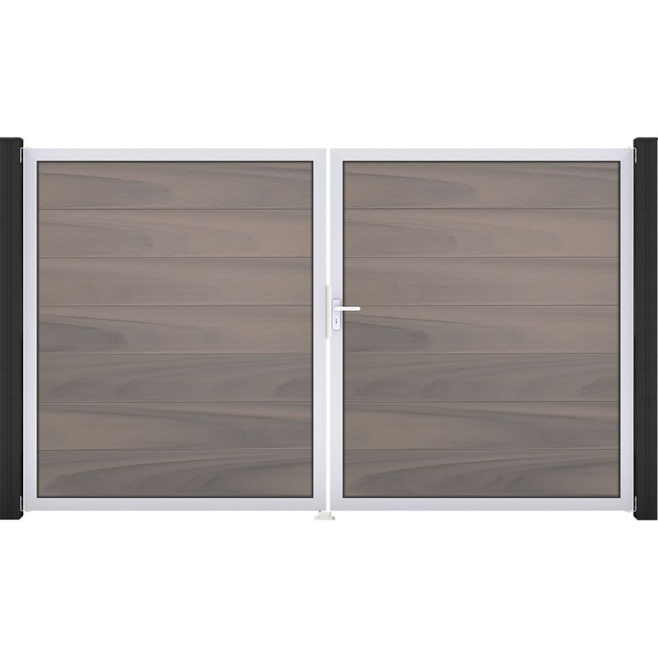 Portail double GroJa Solid Grande à lames emboîtables, bi-color co-extrudé günstig