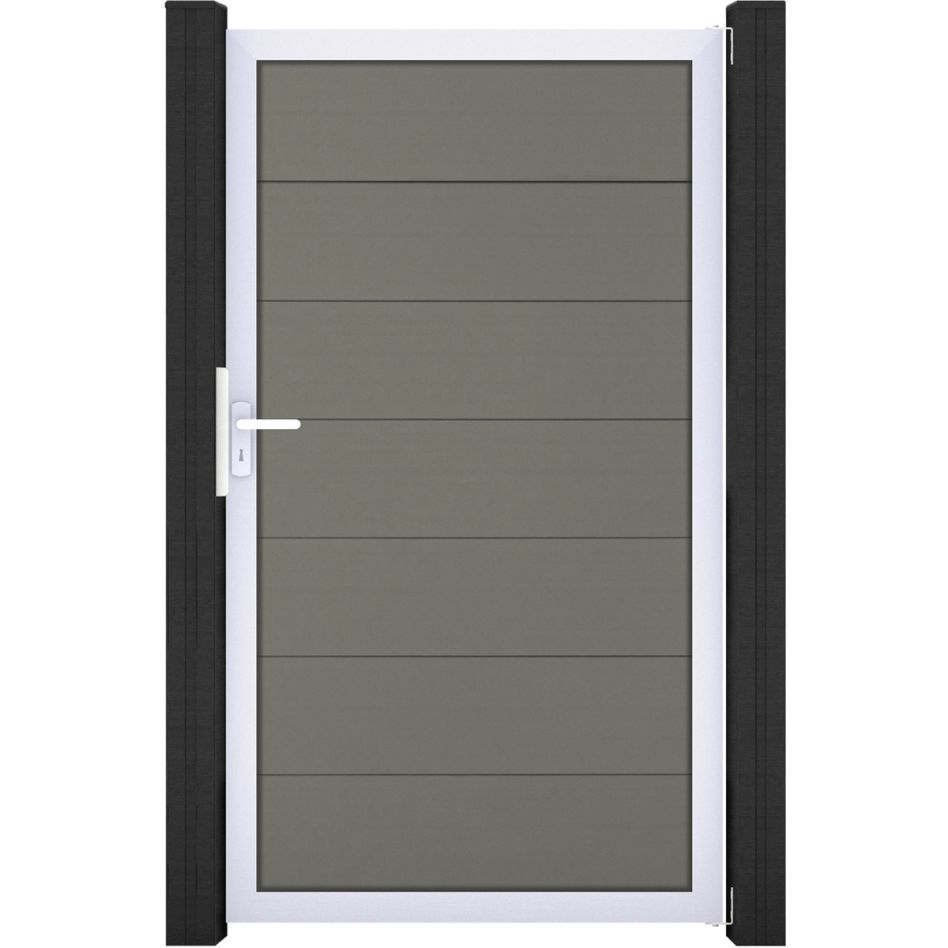 GroJa Einzeltor Solid Grande Steckzaun Grau co-extrudiert günstig