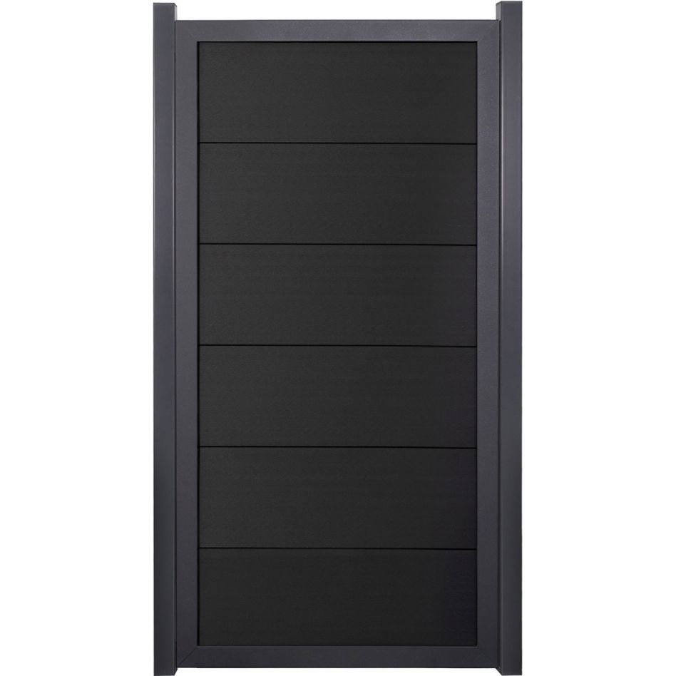 Clôture occultant GroJa Viento verticale gris anthracite avec cadre en aluminium anthracite DB 703, panneau à lames günstig