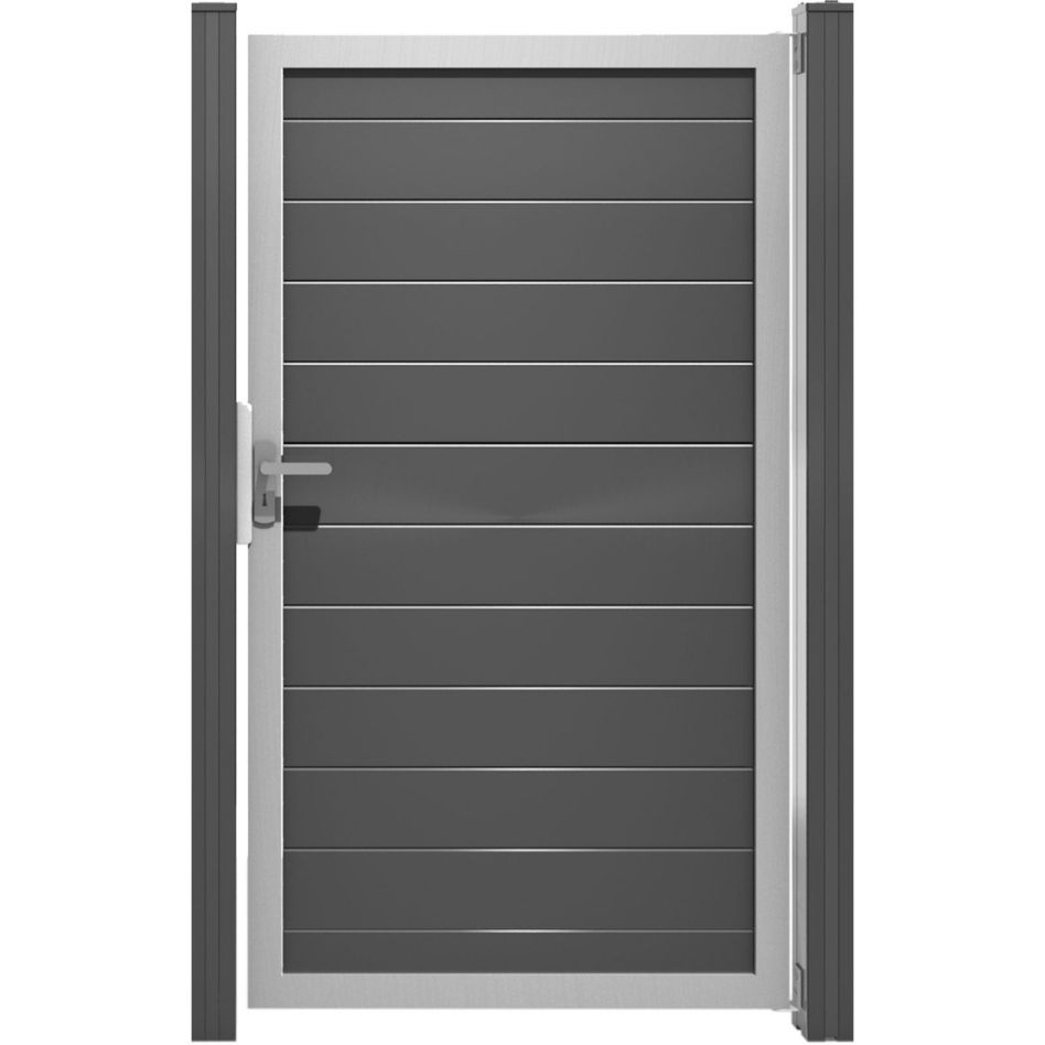 Portillon clôture emboîtable GroJa Lumino en aluminium, gris anthracite günstig