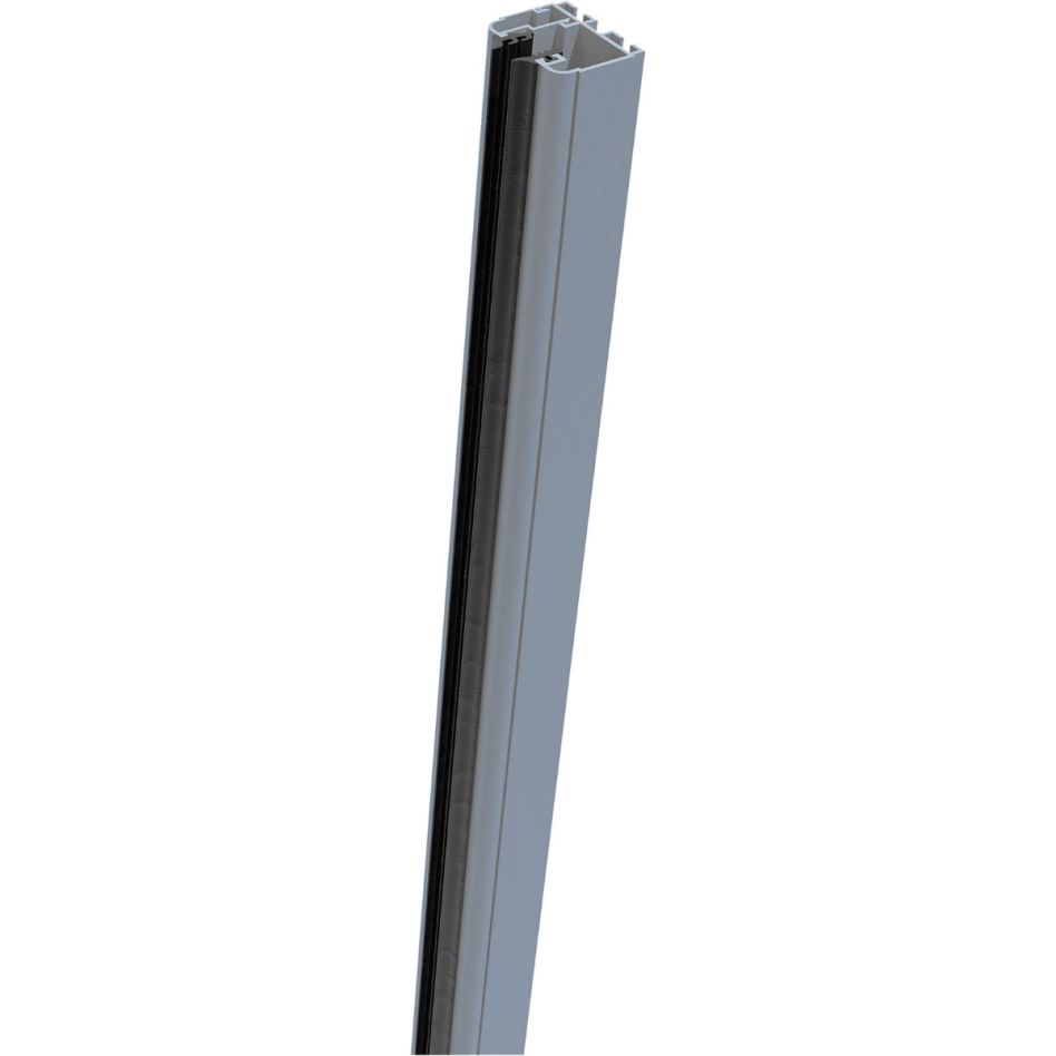 GroJa rail de serrage pour poteau alu brise-vue gris argent RAL 7001, 93,5 cm, gauche