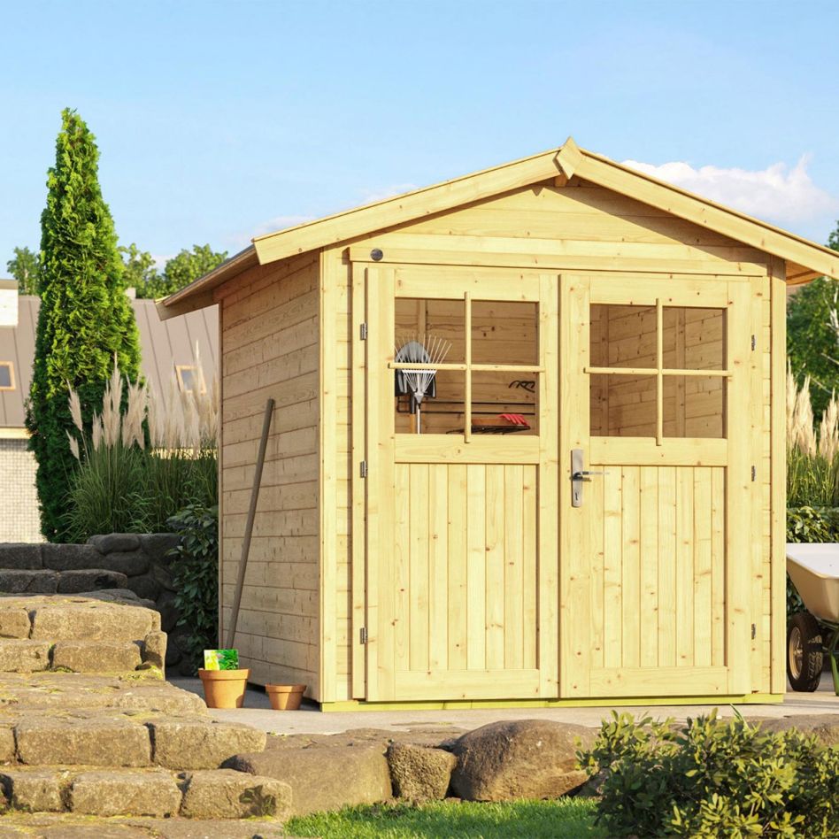 weka Gerätehaus Blackmount 224 naturbelassen Geräteschuppen günstig