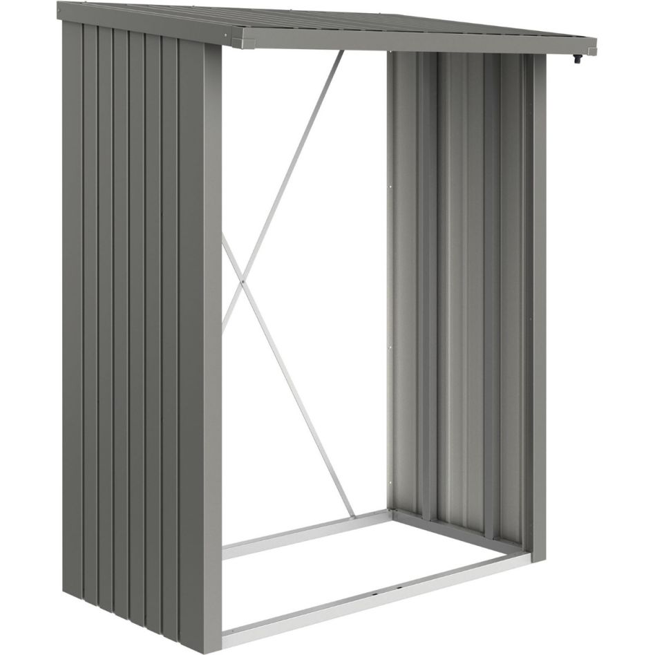 Abri bûches Biohort WoodStock gris quartz métallisé günstig