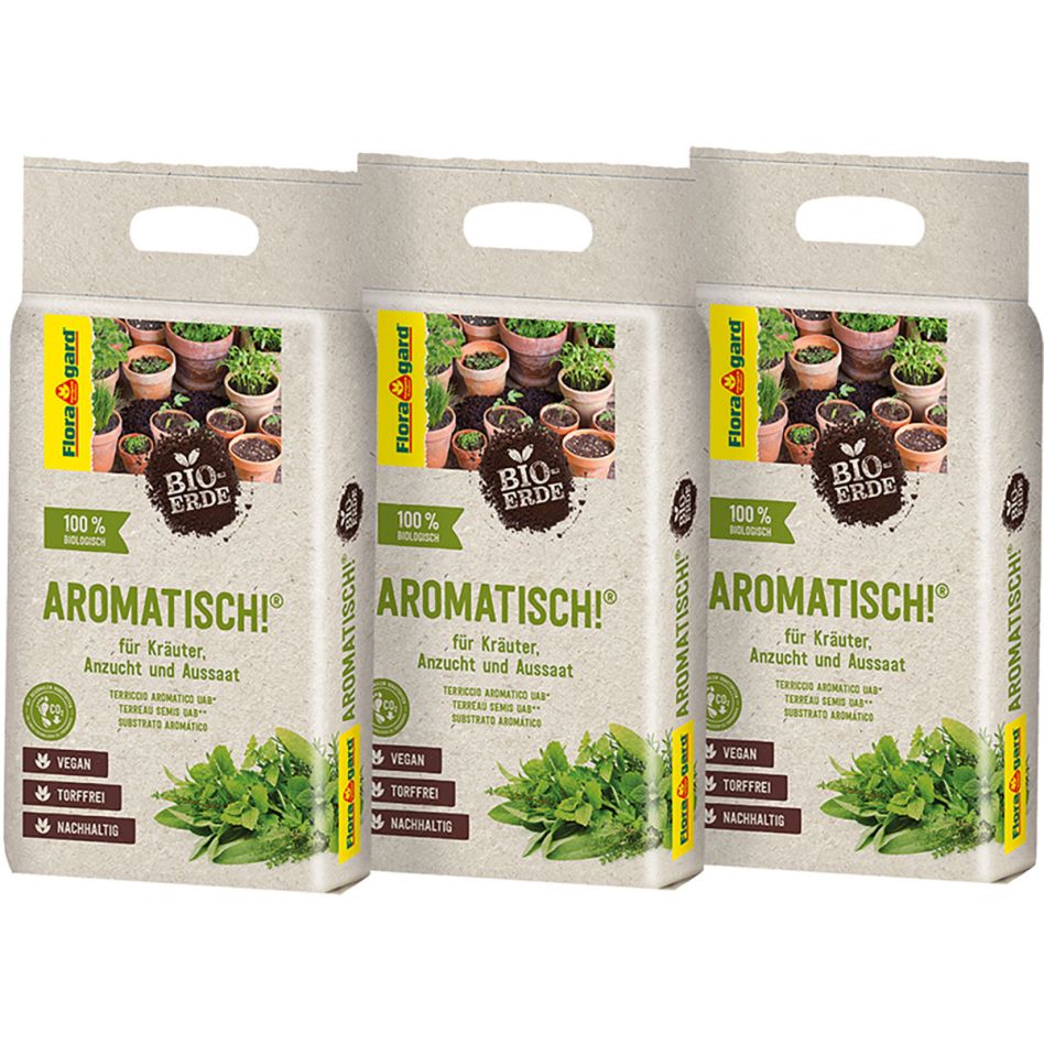 Floragard Bio-Erde Aromatisch Kräutererde, 2x40 l, 1 Pack