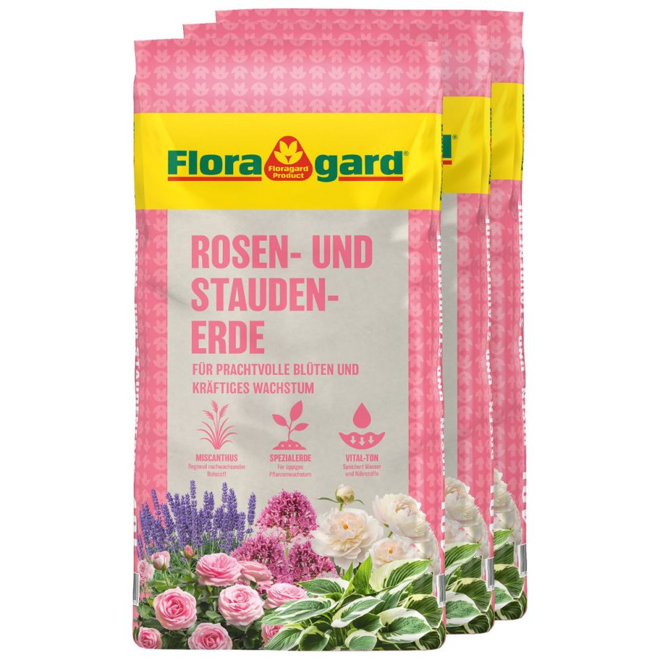 Floragard Rosen- und Staudenerde, 2x40 l, 1 Pack