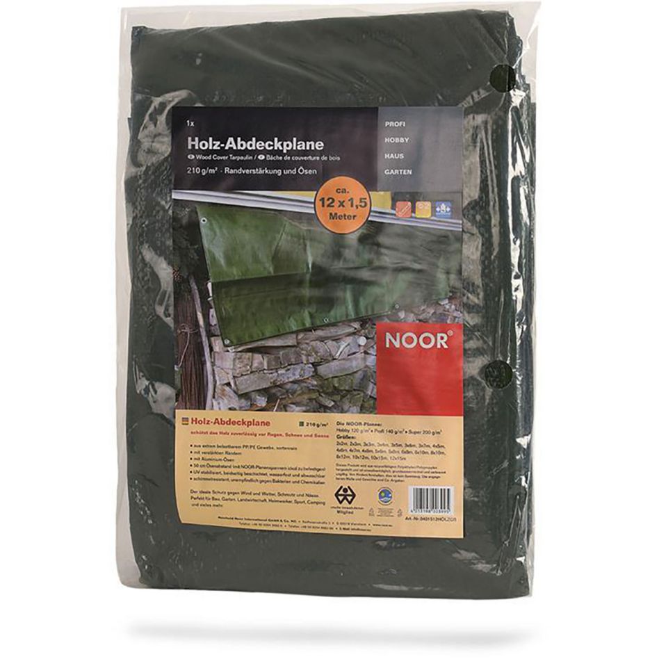 NOOR Holz-Abdeckplane grün, 12x1,5 m
