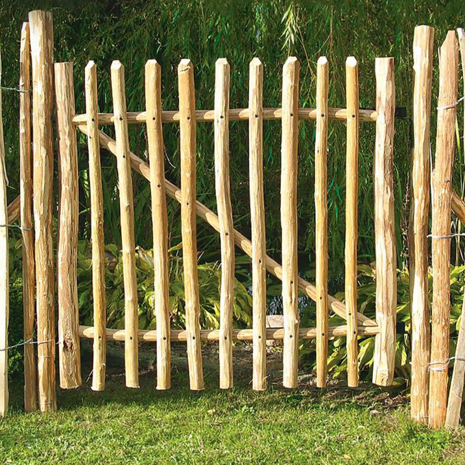 NOOR Staketenzauntor aus Berg-Haselnuss 0,90x1 m Image