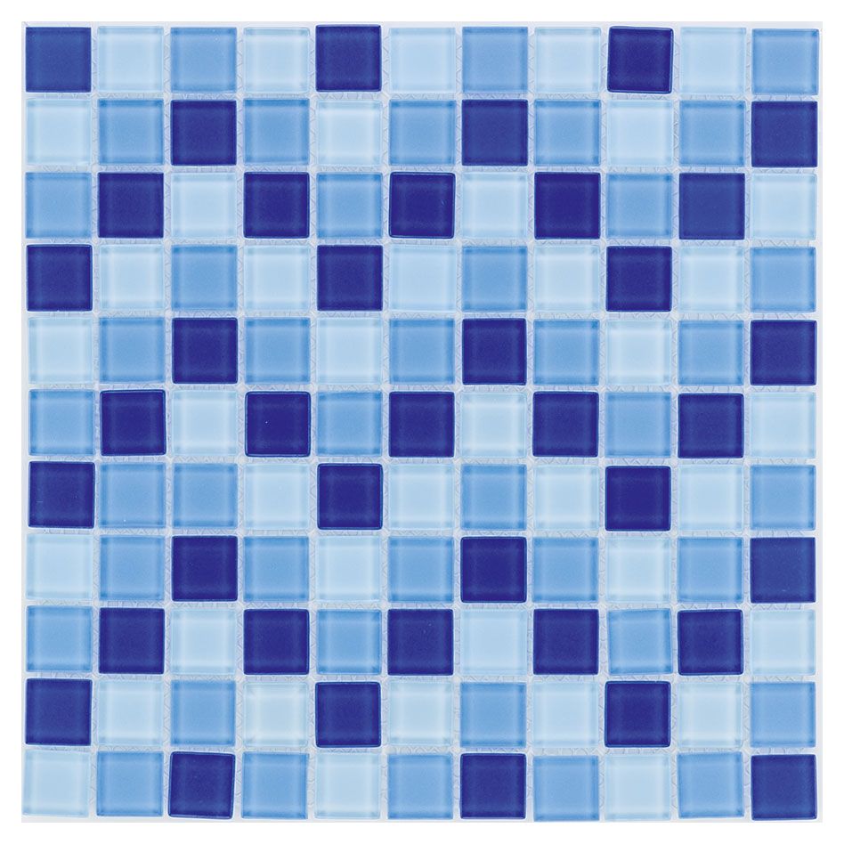 Wellker Glasmosaik Hellblau Mix 30x30 cm Mosaikfliesen 4 mm, 1 Pack