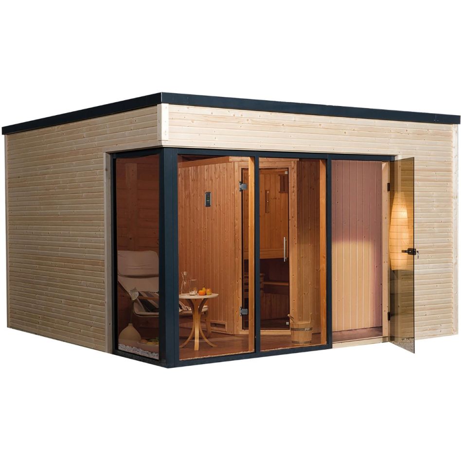 weka Saunahaus "Cubilis" Set, 7,5 kW-Ofen mit digitaler Steuerung